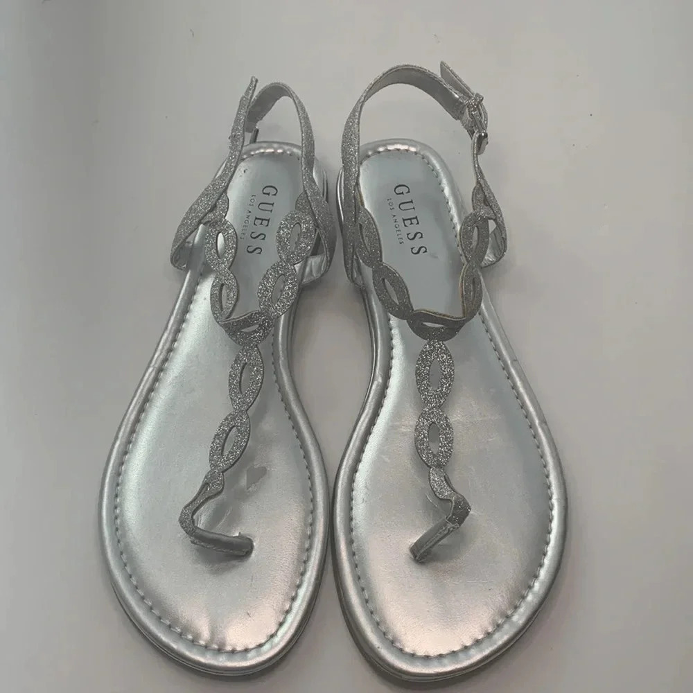Guess Rhinestone Thong Sandals Size 10 New